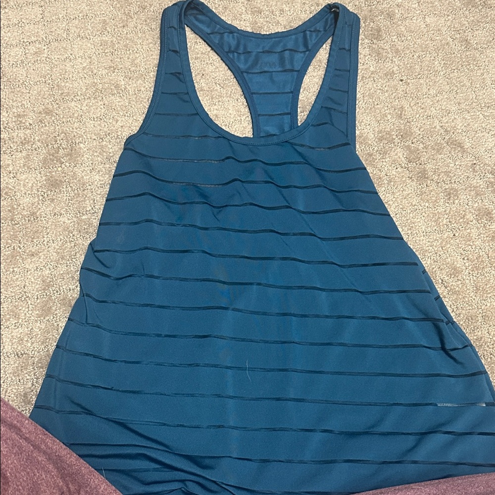 Elegant Teal Striped Tank Top
